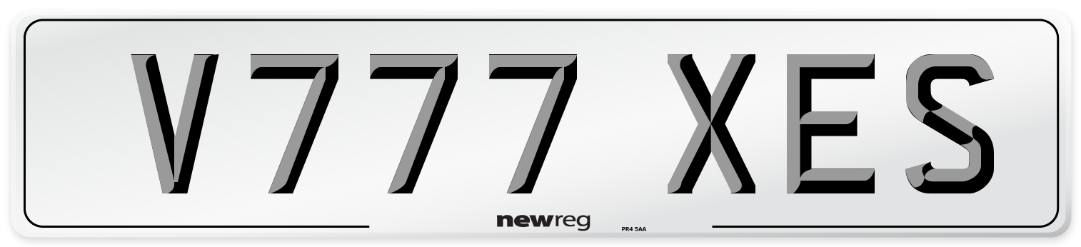 V777 XES Number Plate from New Reg